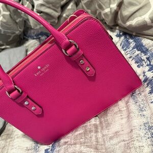Kate Spade Pink Satchel with Silver Hardware